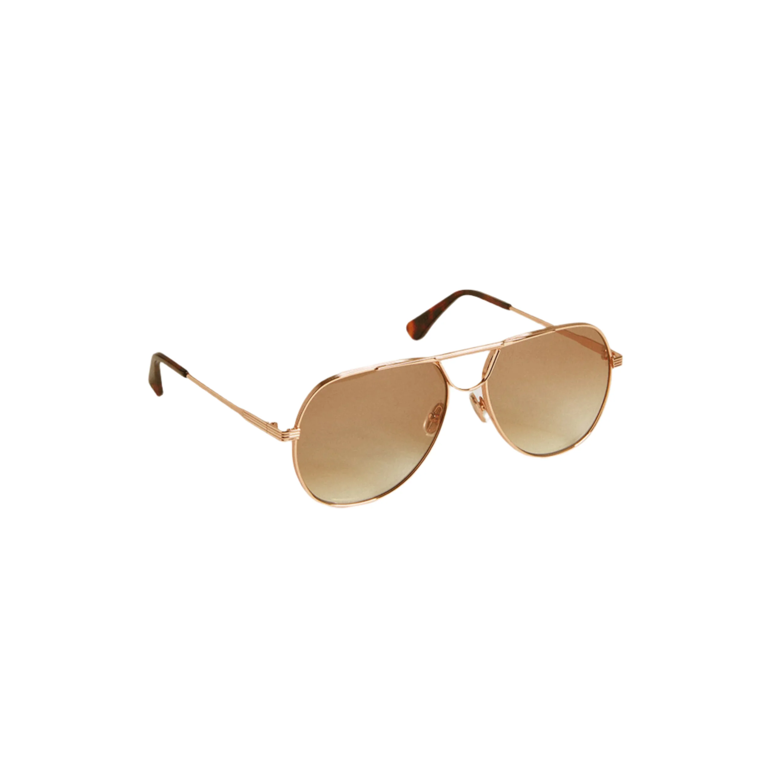 Aviator Style Sunglasses (Pink Gold/Honey)