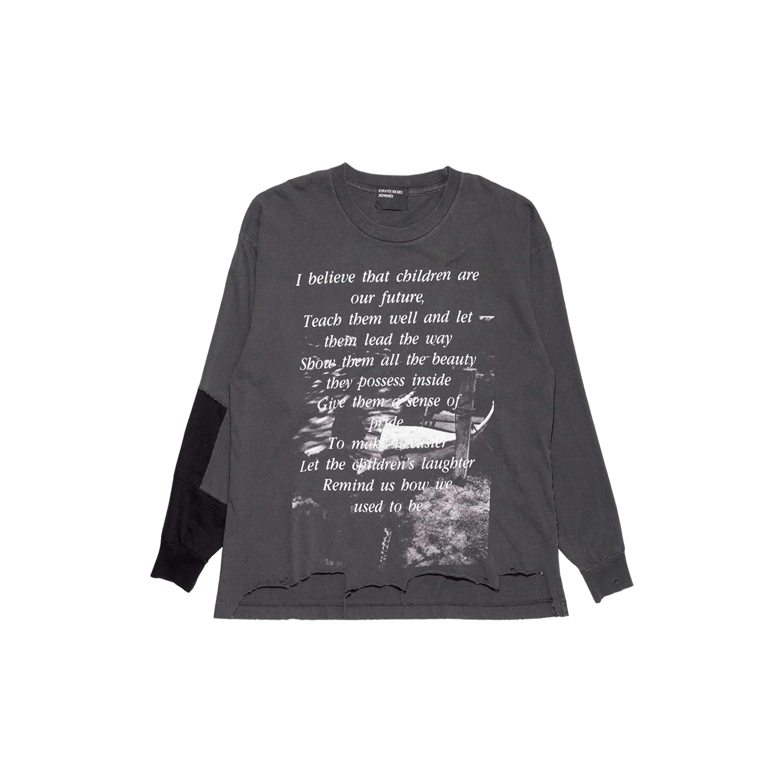 The Greatest Love Of All Long Sleeve T-shirt (Thrashed Black)