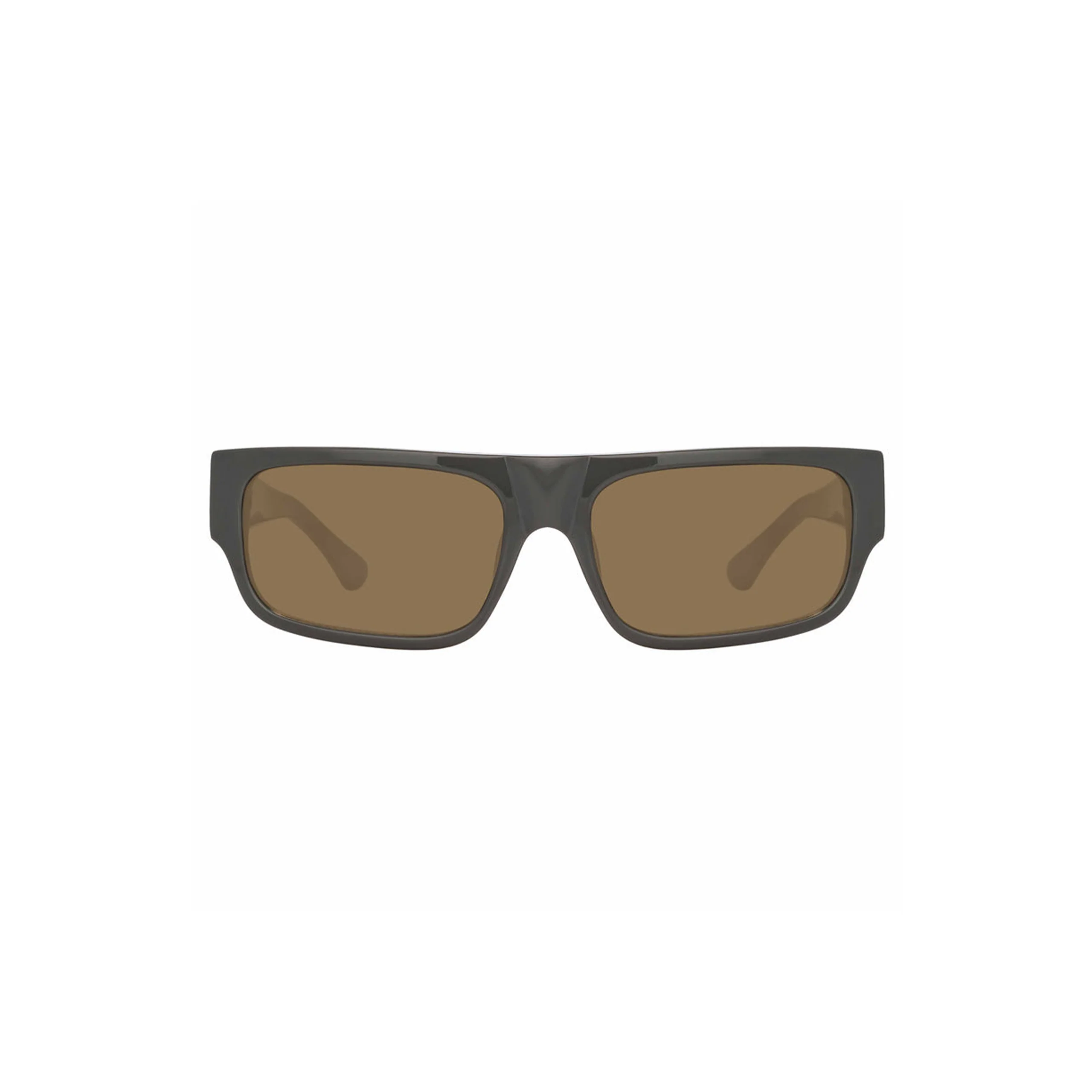 x Dries Van Noten Rectangular Sunglasses (Grey/Brushed Silver/Khaki Green)
