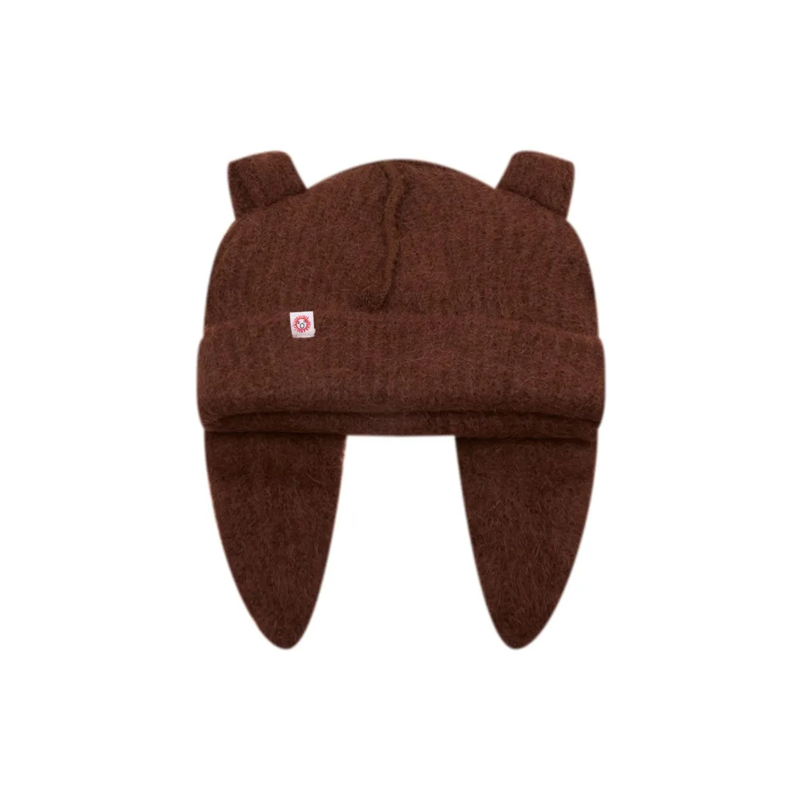 Alpaca Chunky Rabbit Beanie (Brown)
