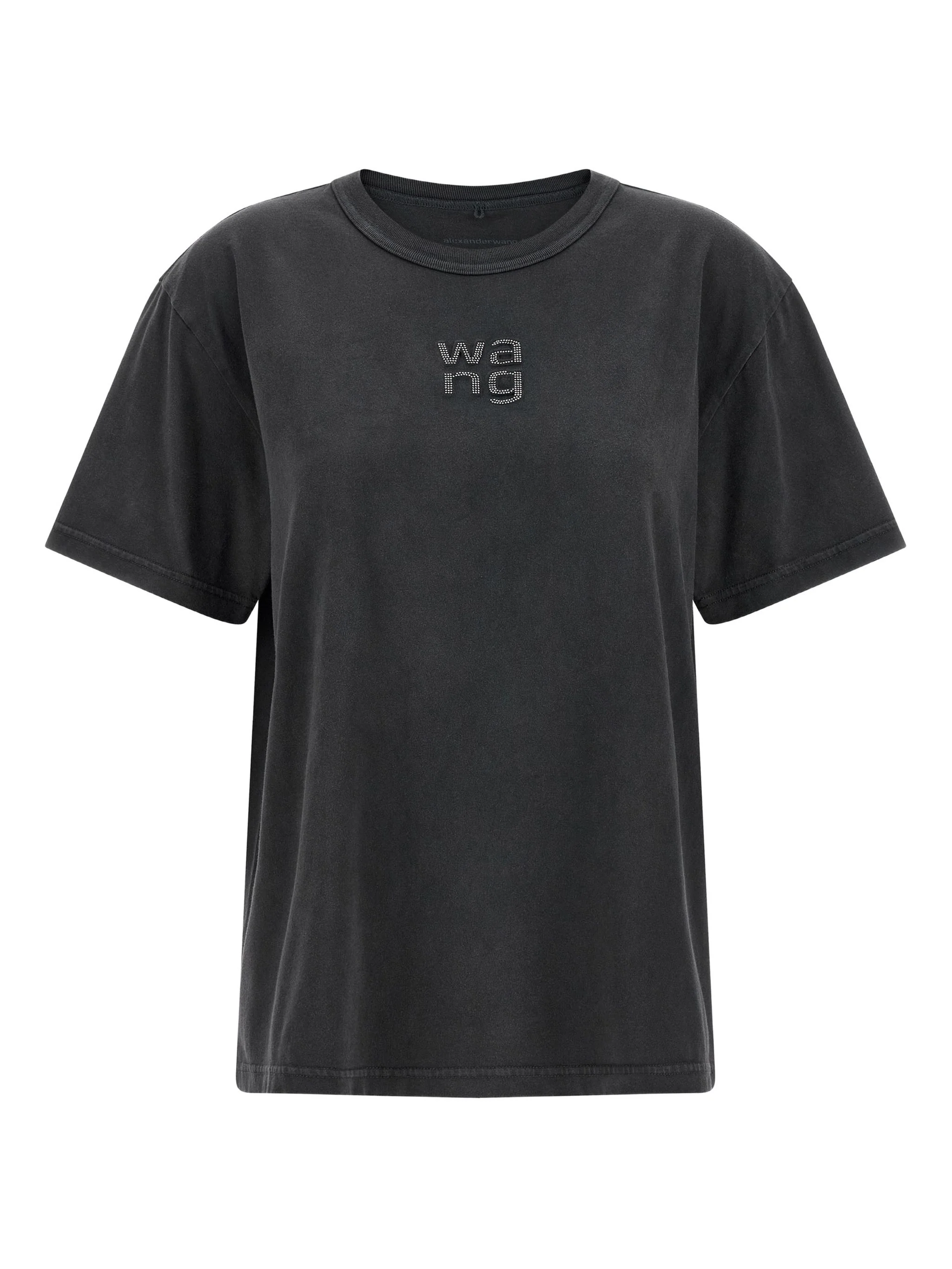 Short Sleeve Tee W/ Hotfix Logo (Washed BlacK)