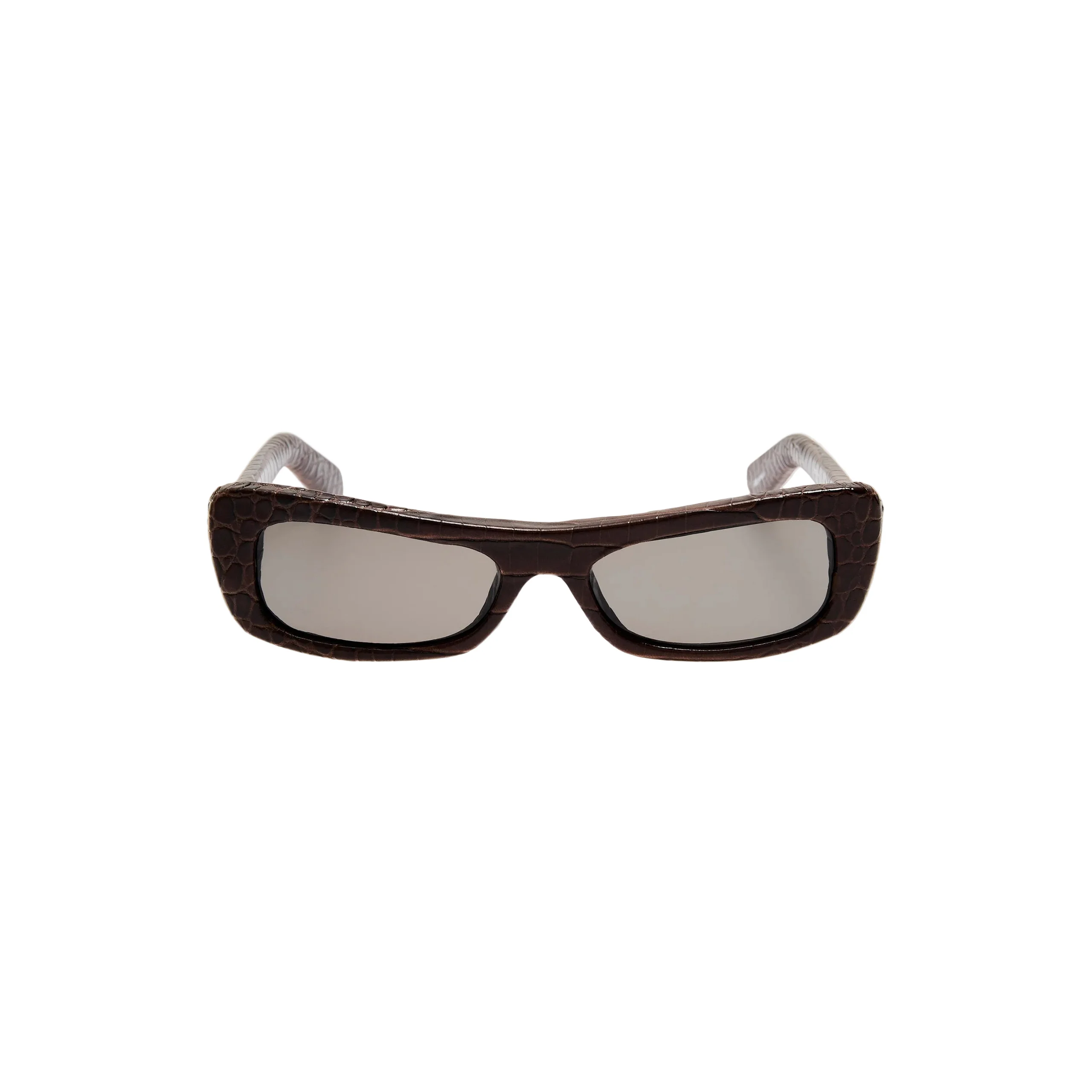 x Jacquemus Capri Сroc-Effect Sunglasses (Brown/Gold)