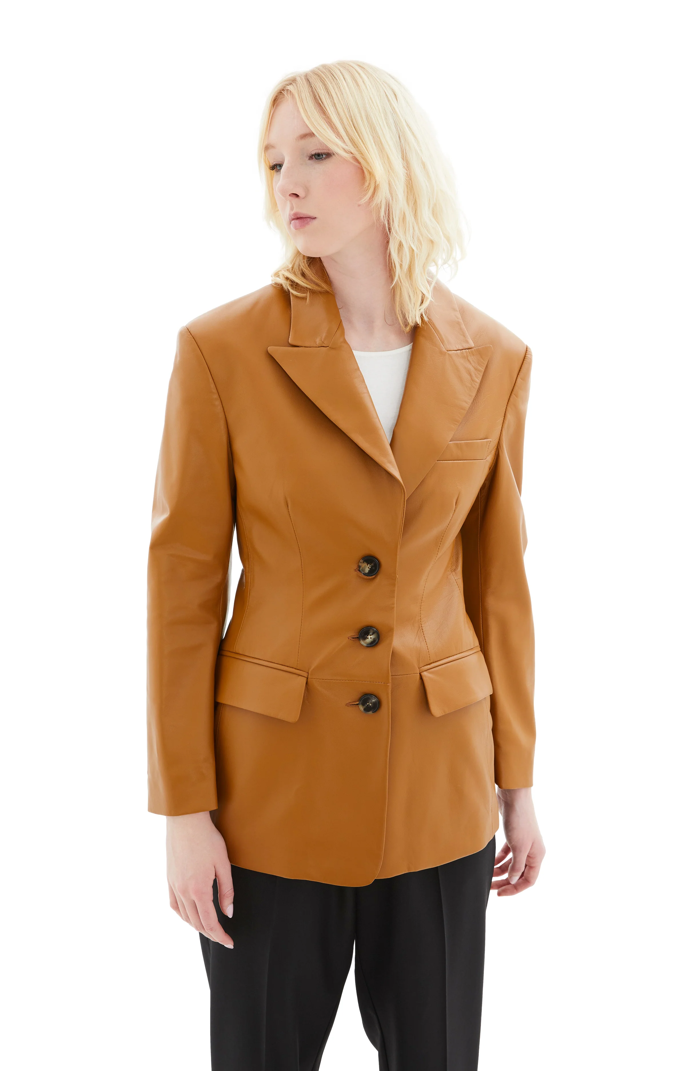 Women's Leather Jacket (Brown)