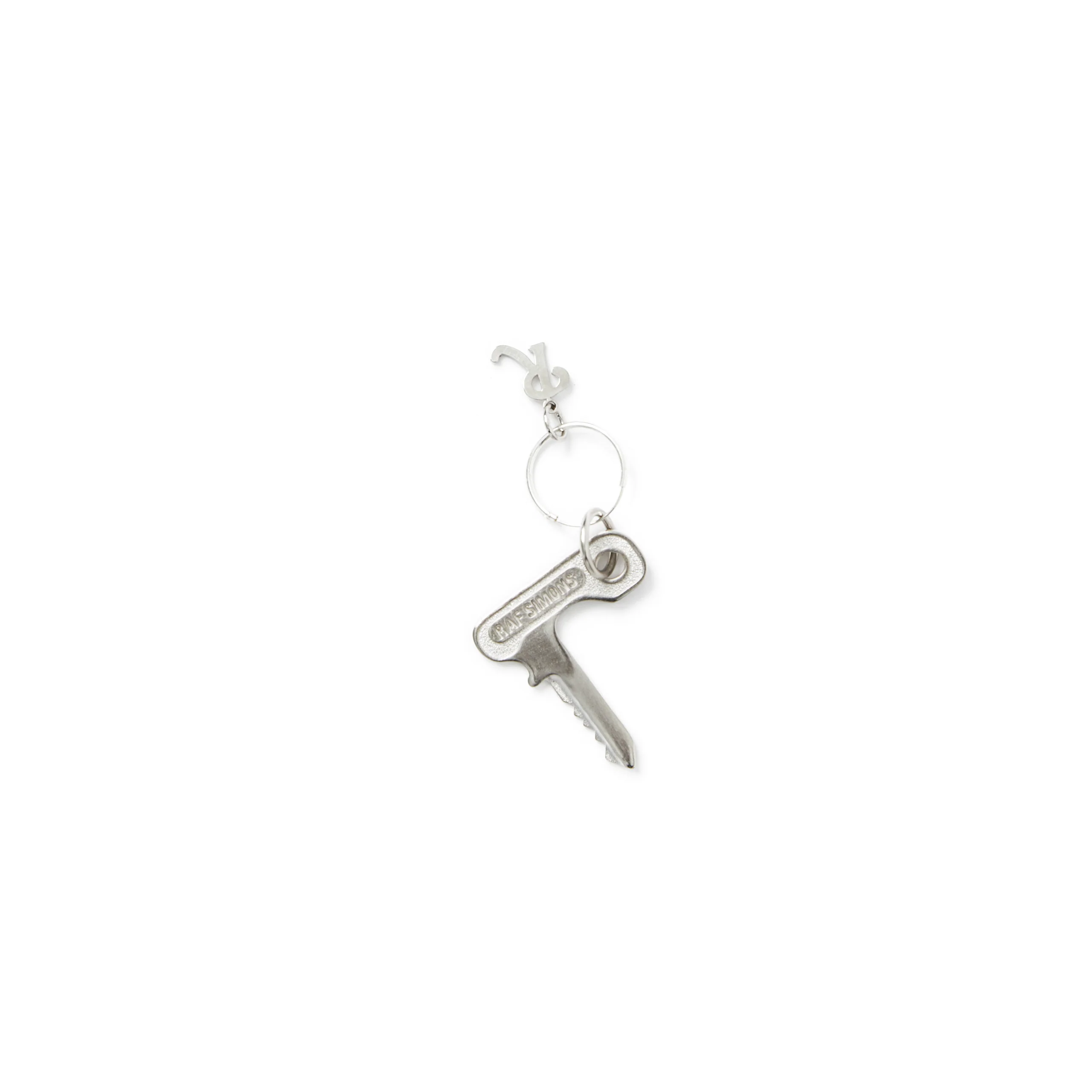 EARRING W/KEY CHARM (SILVER)