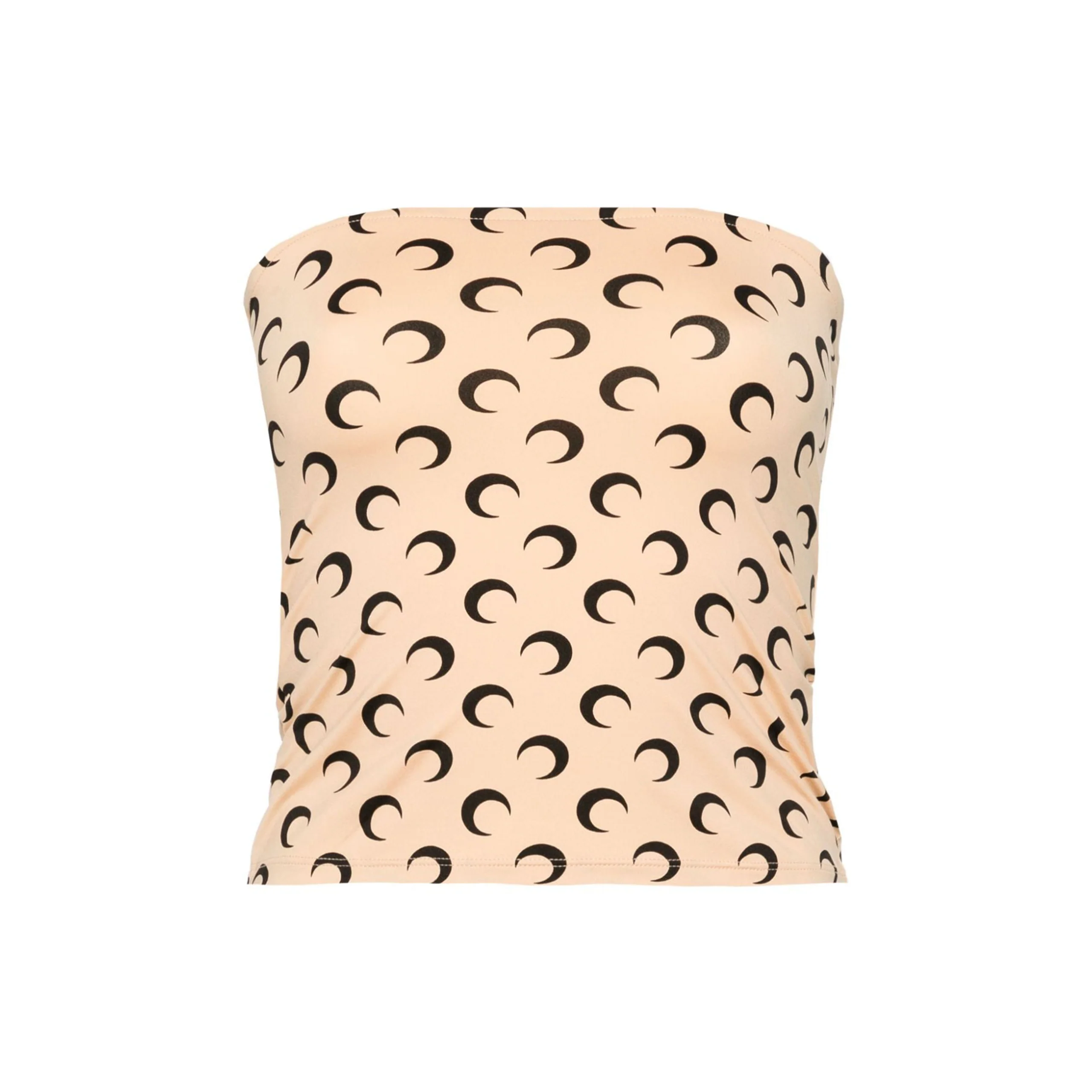 Moon Printed Jersey Tubed Top (Tan)