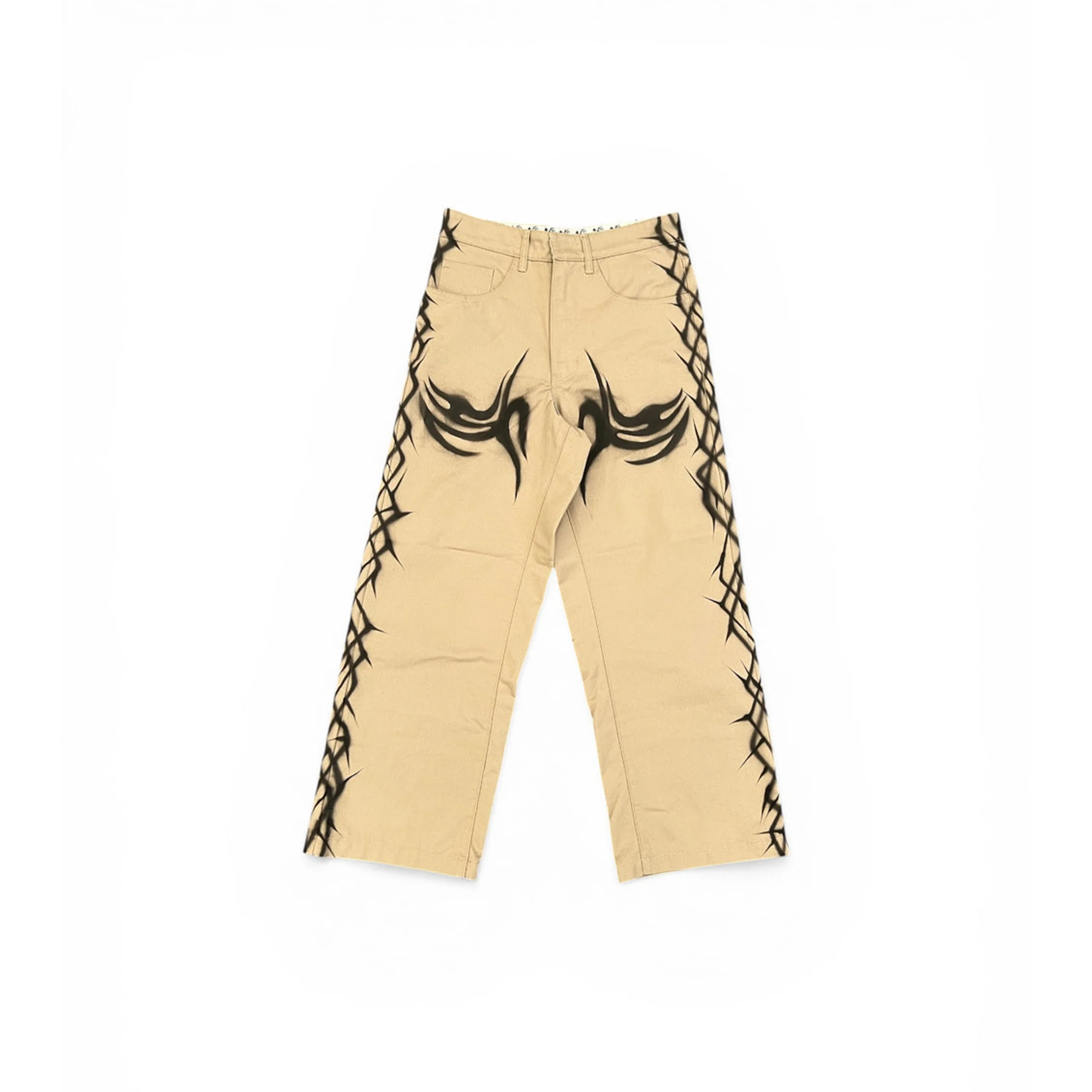 Khaki Tribal Airbrushed Pants (Brown)
