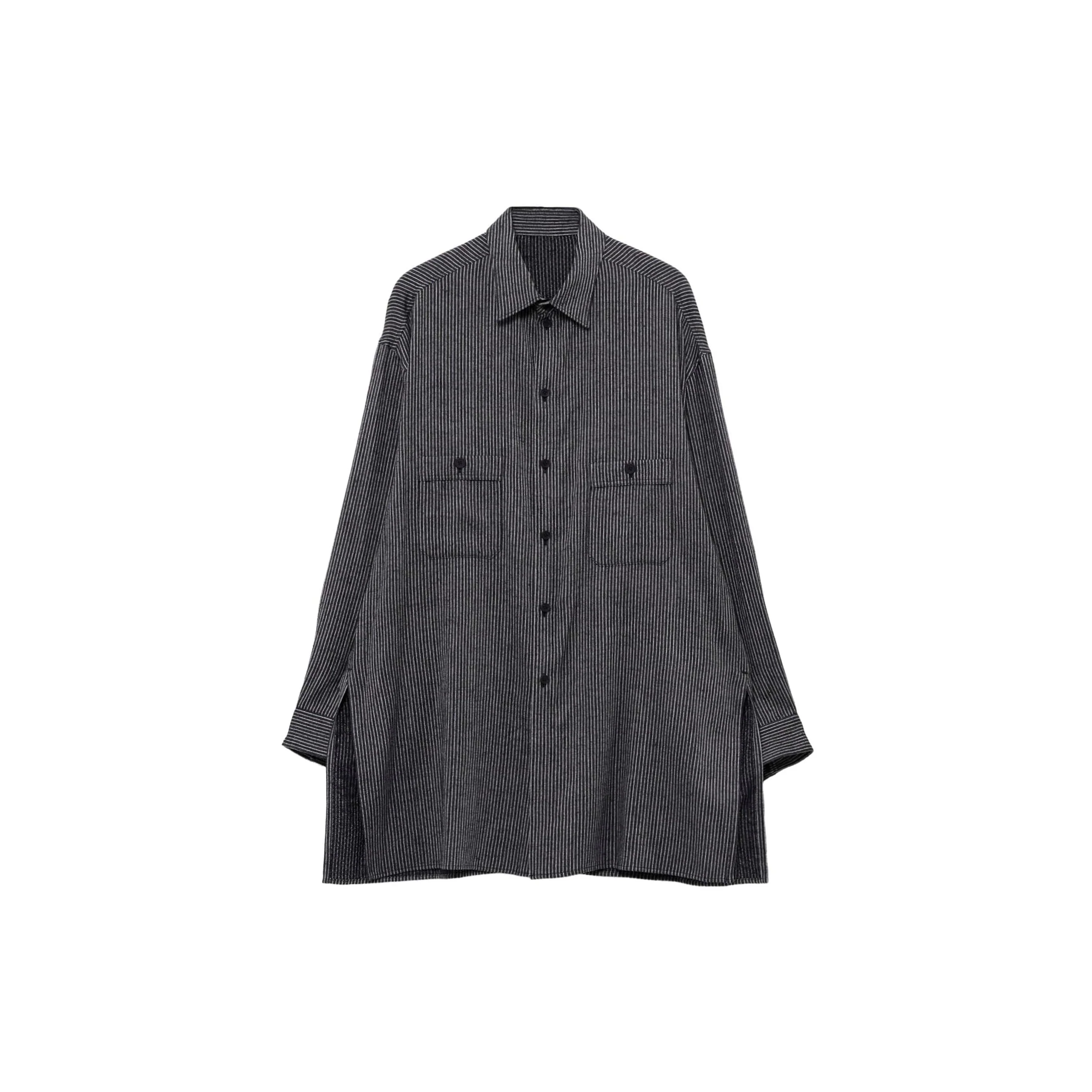 Melange Stripe Blouse (Black)