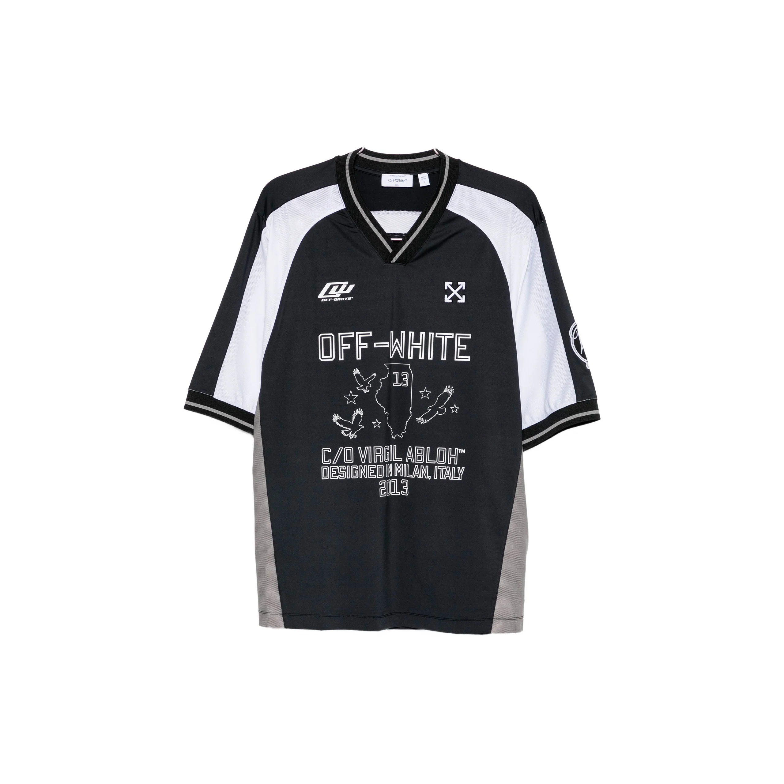 Eagle Team Soccer V-neck Short Sleeve Top (Black)