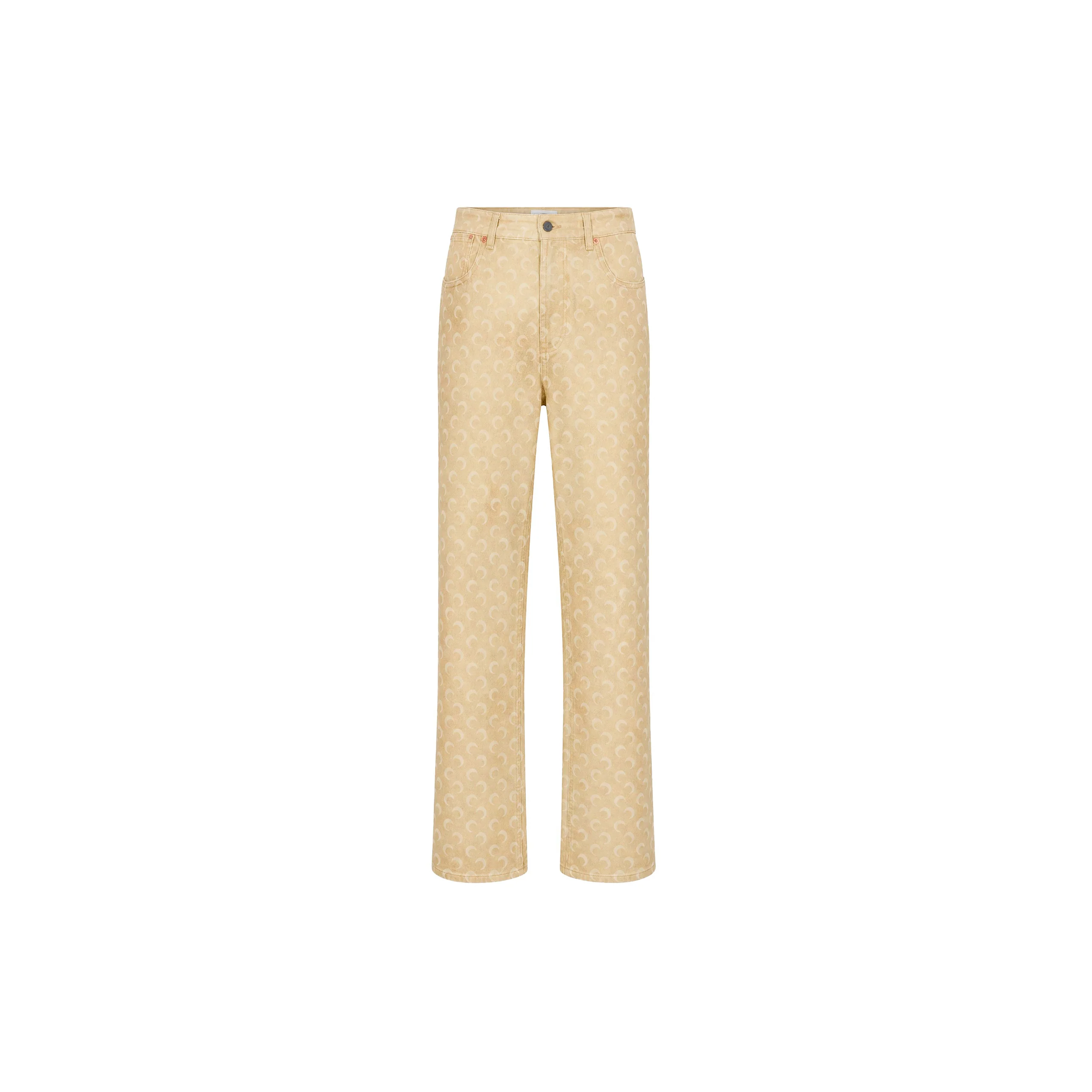 Faded Moon Denim Barrel Jeans (Dark Beige)